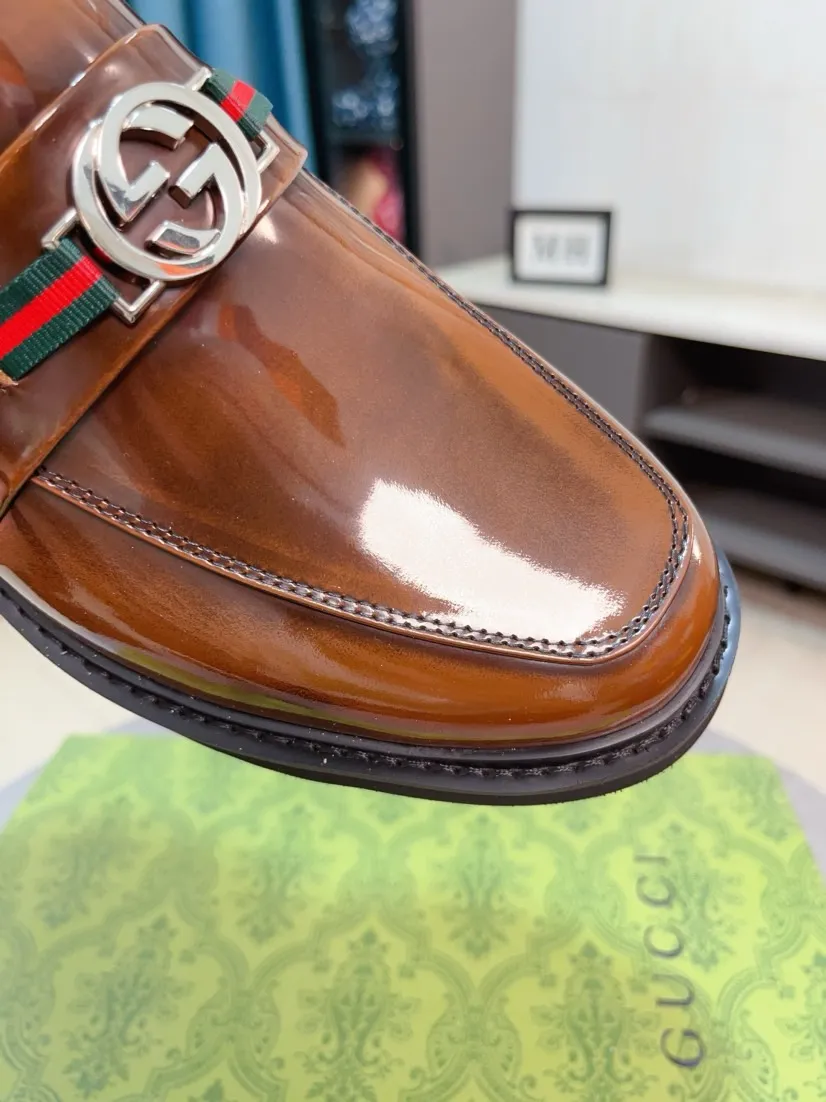Men's men's shoes💰560🌹🌹Niuli [GUCCI] Formal men's leather shoes [strong][strong][strong] New model coming ~ original quality ☺The upper is imported from Italy with open edges, the leather is soft and delicate, and the wear-resistant and non-slip combination outsole is dignified and domineering, and the luxury charm is unobstructed! The natural and free nouveau riche leads the trend. Code number: 38-44